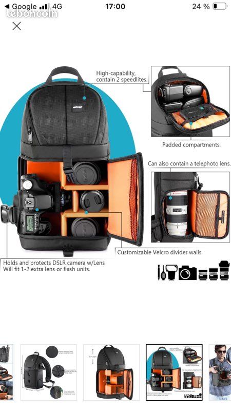 Sac à Dos Lowepro Pour Appareil Photo Professionnel - Très Bon état