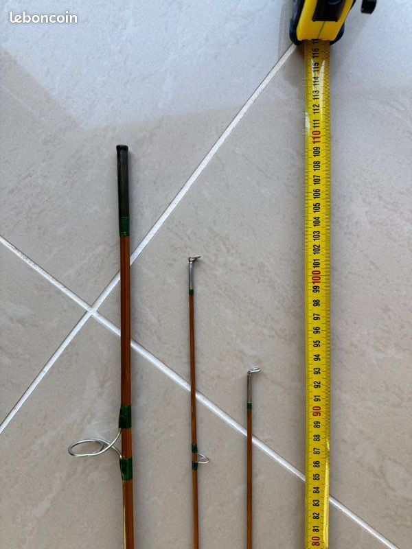 CANNE A MOUCHE Pezon et Michel, bambou refendu, Ritz PPP Fario Club, 8'5, # 5. 2 brins, 2 scions, très bon état, dans sa housse et s