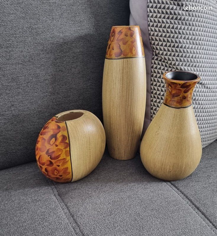 Décoration vase en bois (image 1)