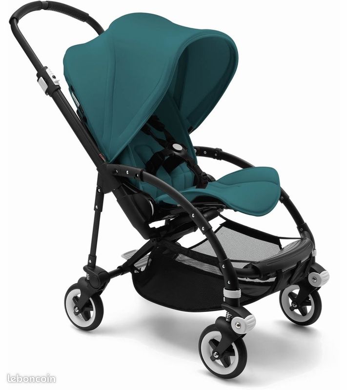 Poussette BUGABOO Bee Bleu pétrole avec nacelle, capote pluie, sac transport (image 1)