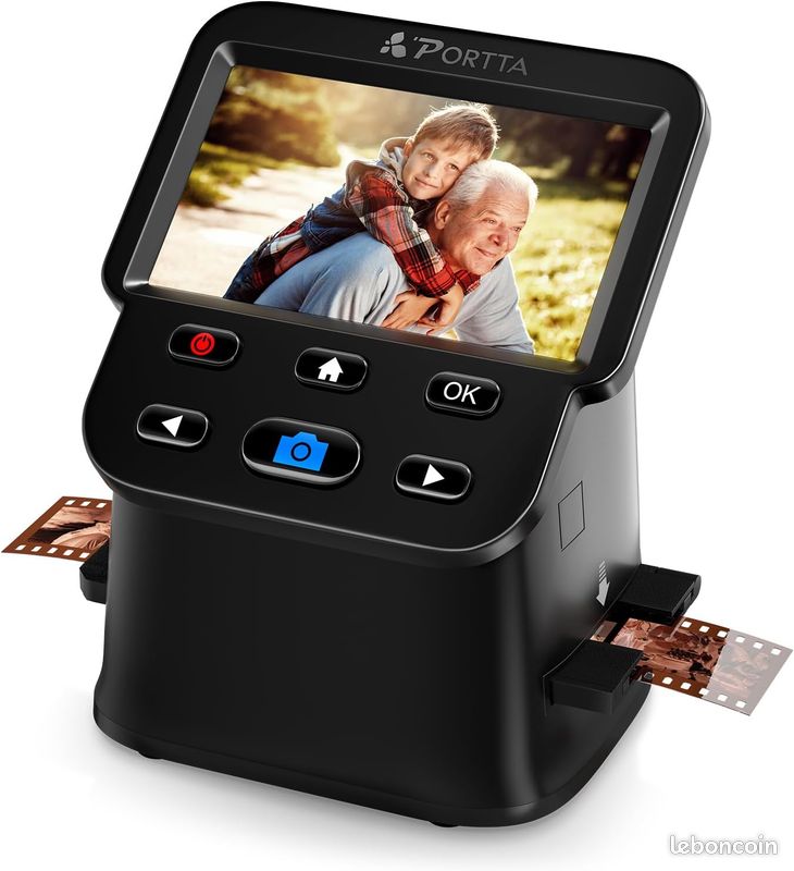 Scanner de Diapositives numérique 22 MP avec écran LCD 5 Pouces - Convertit Facilement des Films