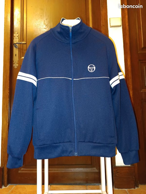 Survêtement Vintage Sergio Tacchini Années 80 - Veste Taille 38 Et Pantalon 32 - Nylon