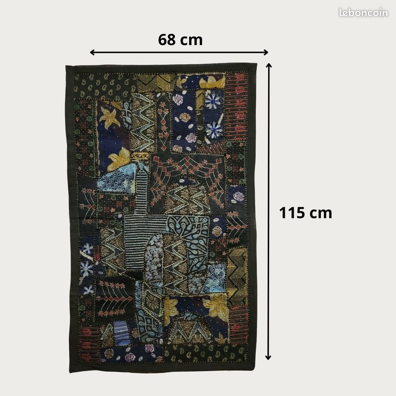 Art indien : tenture murale patchwork (image 1)