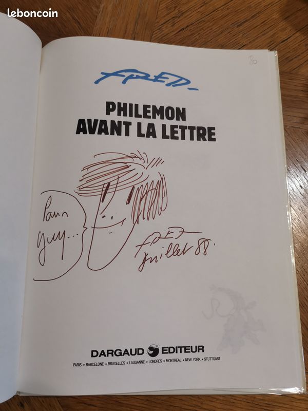 Dedicace de fred dans philemon avant la lettre + questionnaire rempli par fred + communiqué de presse ttbe (image 1)