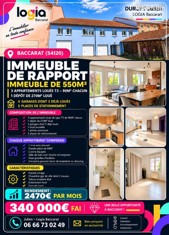 Immeuble 10 pièces 550 m² · à Baccarat · 550 m² · 340 000 €