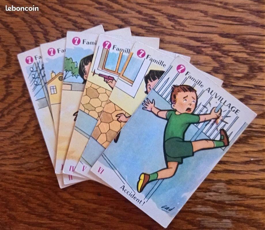 Ancien Jeu De 7 Familles Sur Les Régions De France, Années 1950, Cartes à Jouer Rares