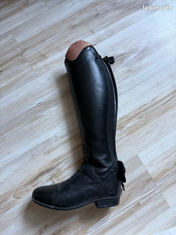 Bottes D'équitation Anglaises EQUISTAR Neuves – Femme – Noir – Cuir – Taille US 10 (Modèle 467522)