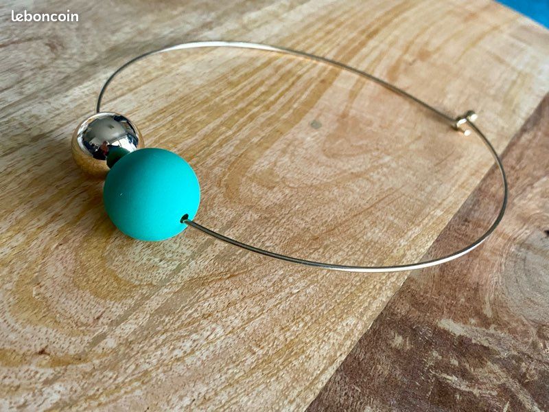 Collier jonc doré fantaisie tour de cou neuf Montres Bijoux