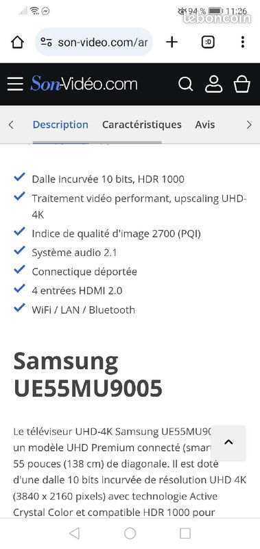 TV Samsung incurvée 120cm (image 3)