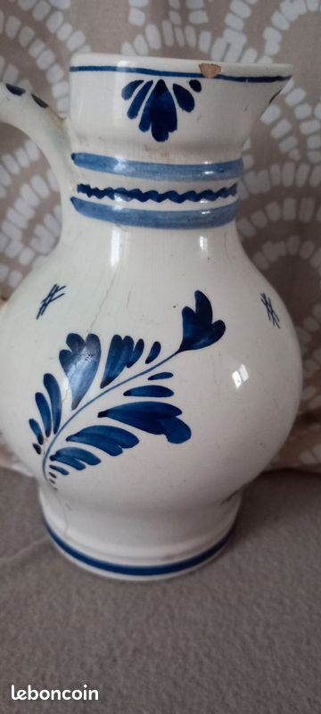 Carafe en faïence de Delft Fleurs - SA - Antiquités décoration