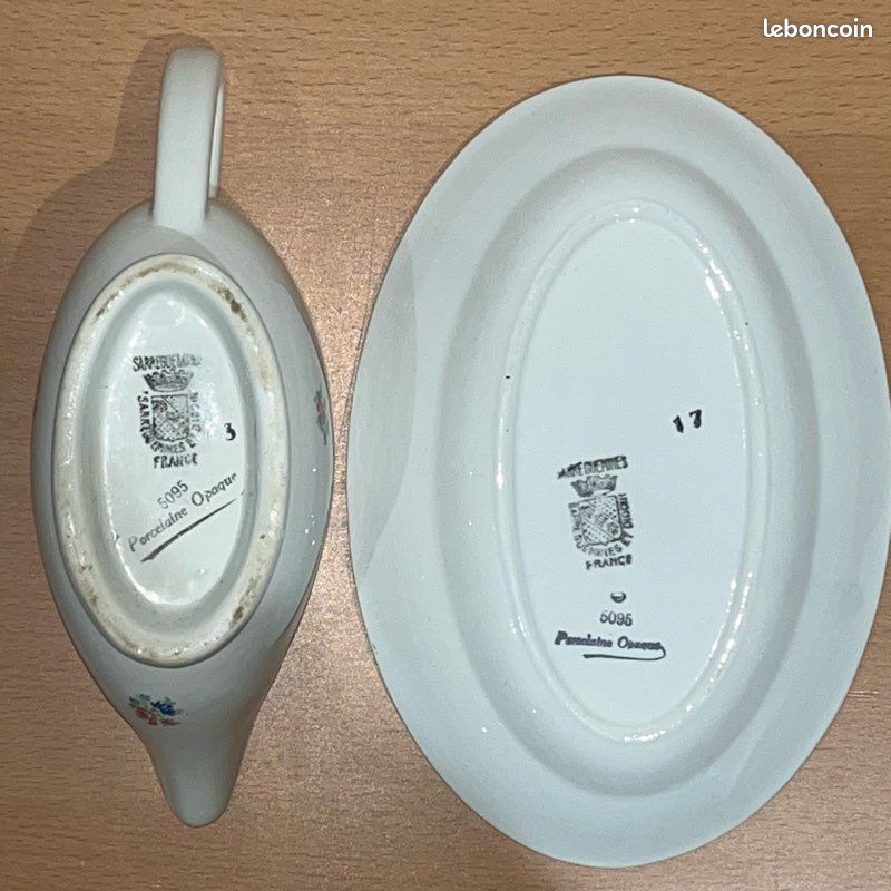 Grand Plat De Service Ovale Digoin Sarreguemines - Céramique Beige - Authentique Opaque