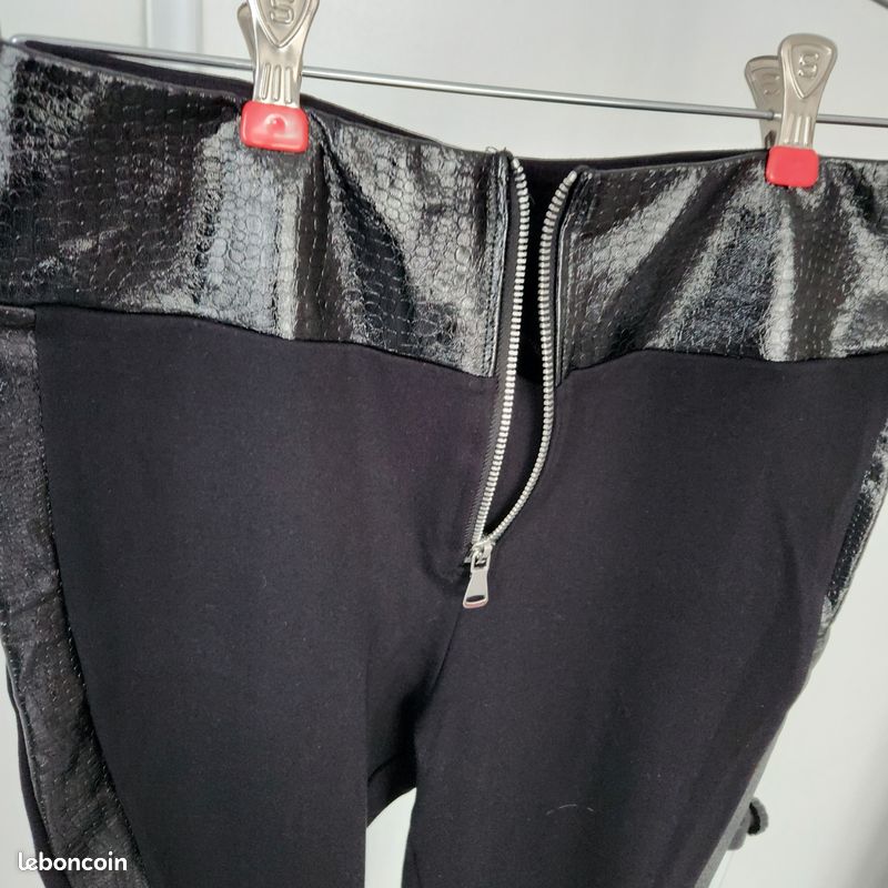 Pantalon leggins noir bi matière taille L 40 neuf Calzedonia