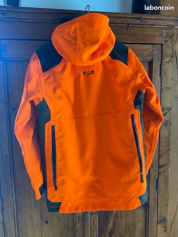Veste de chasse résistante imperméable orange fluo Supertrack 900