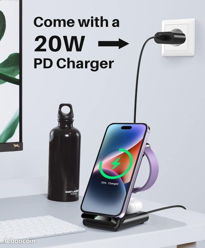 Chargeur Induction en 1, Chargeur sans Fil pour iPhone 16 15 14