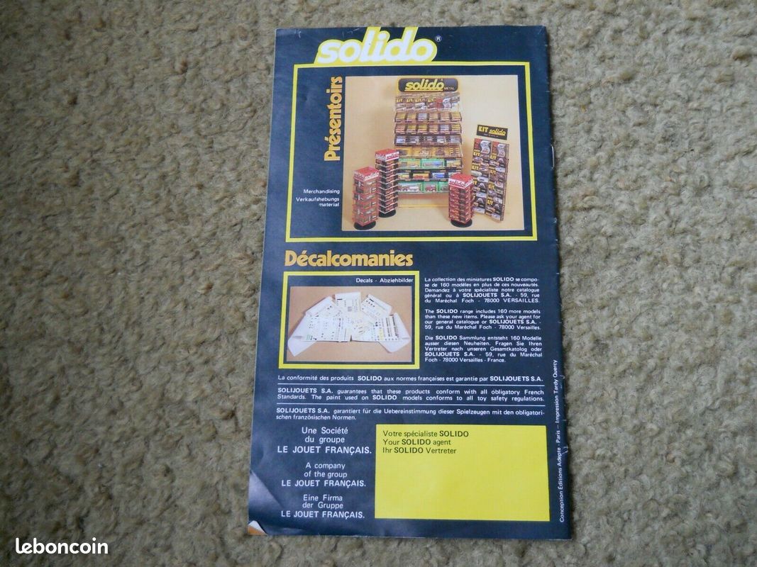 Catalogues/livrets Solido Années 80 - Collection Voitures Miniatures - Occasion