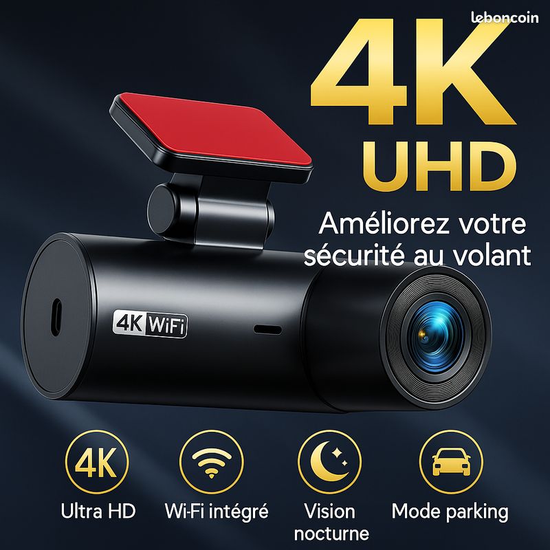 Caméra Embarquée WiFi 4 Canaux Pour Voiture, Protection Panoramique à 360 Degrés WDR, Caméras