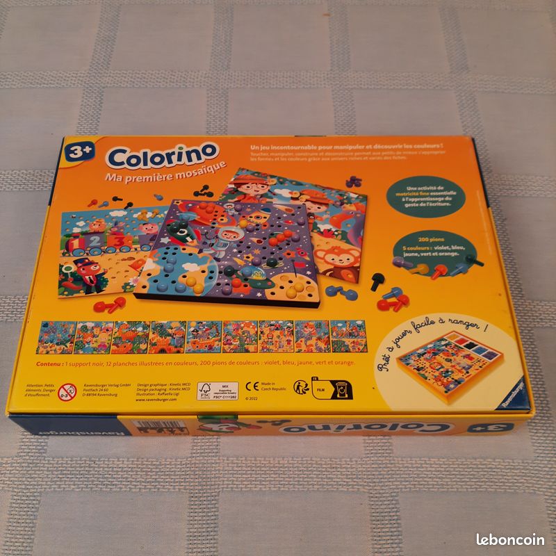 Jeu éducatif Colorino Ravensburger – Apprendre Les Couleurs, Mosaïque Pour Enfants Dès 2 Ans