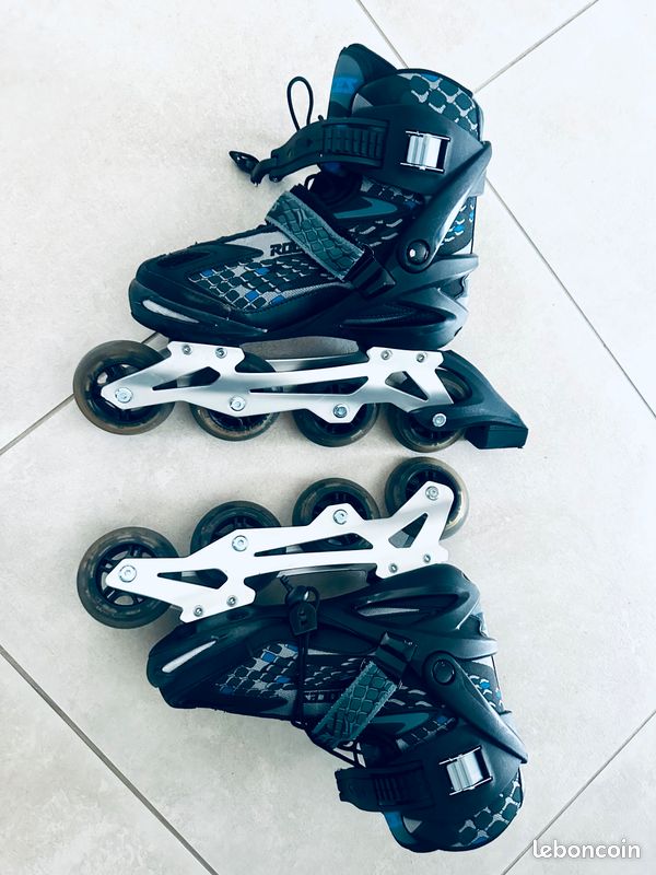 Rollers Roces Jockey Blanc et Rose ajustable enfant - La Cabane de la Glisse
