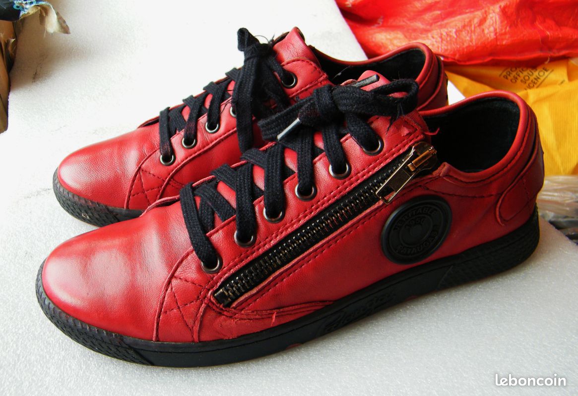 Baskets sneakers en cuir rouge bordeaux Pataugas be 36 femme