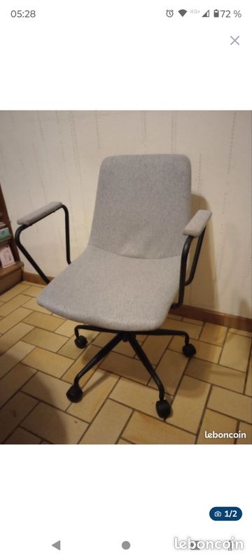 Chaise de bureau gris (image 1)