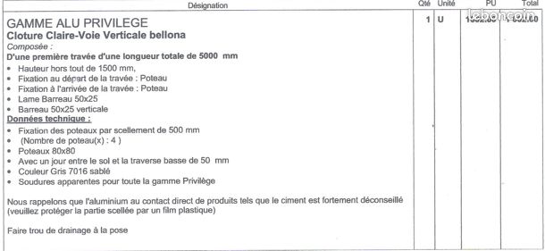 Garde-corps en aluminium gris sablé (image 4)
