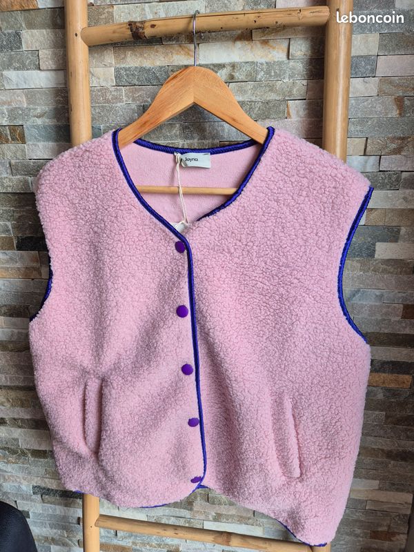 Gilet sans manches rose pastel pour femme Vêtements