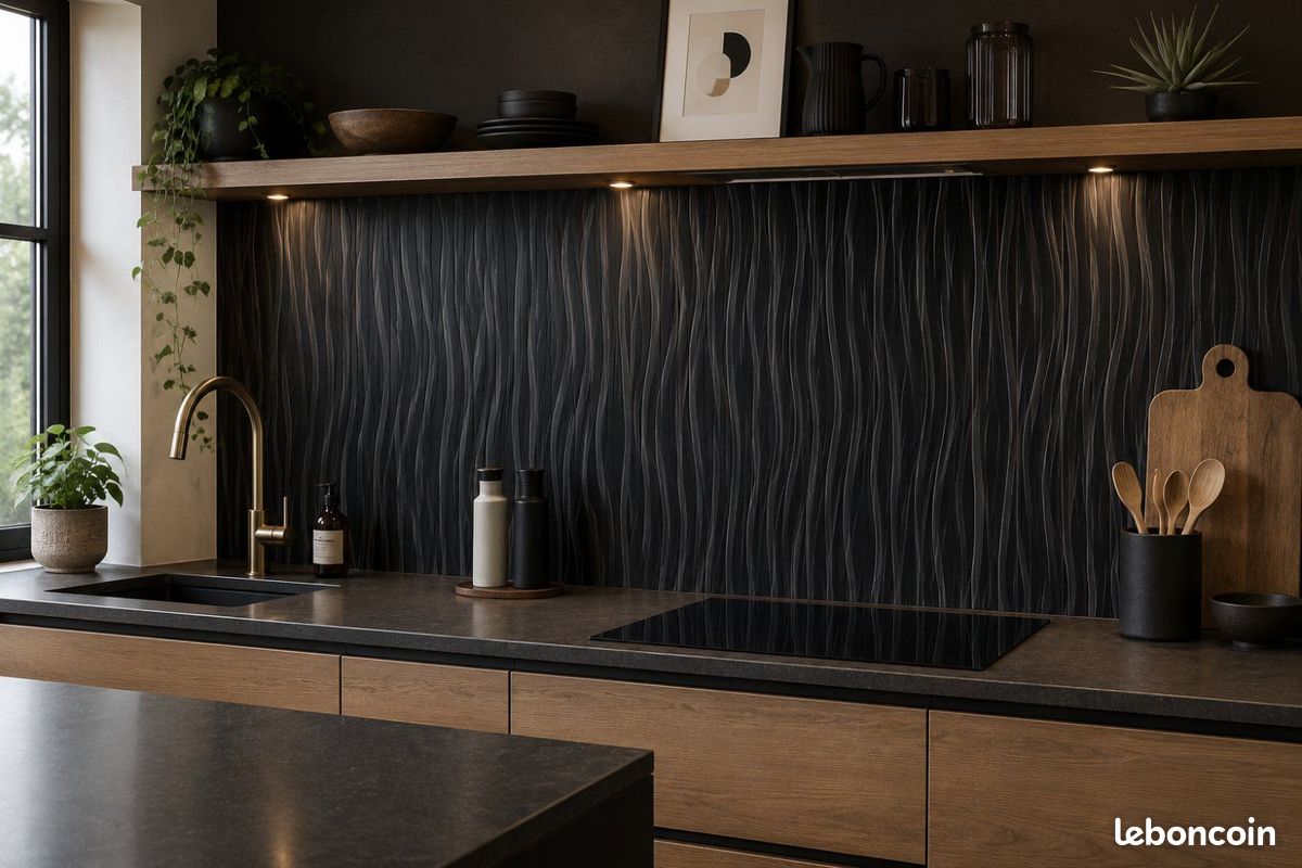 🔥Faïence / Crédence SWING BLACK 25x60 – DÉSTOCKAGE🔥 (image 1)
