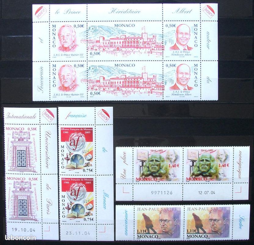 [Monaco][2004-2005] 116 timbres neufs (MC-BF90 et MC-2460 à MC-2505) (Valeur Faciale : 132,80E) (image 4)