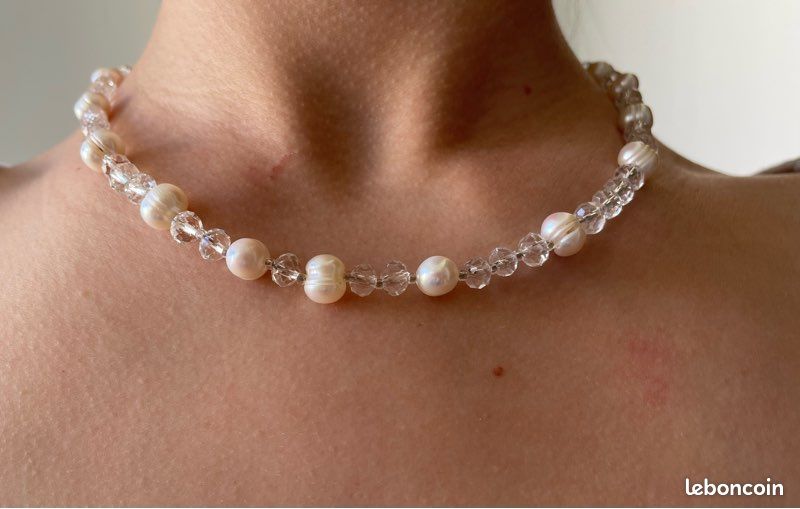 Collier Créateur Perles De Culture Et Argent - Perles Des Philippines, Eau Douce - Neuf Sans Emballage