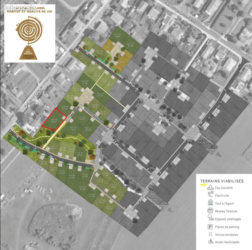 Terrain viabilisé 701 m² – Le Gua (17600) · 79 000 €