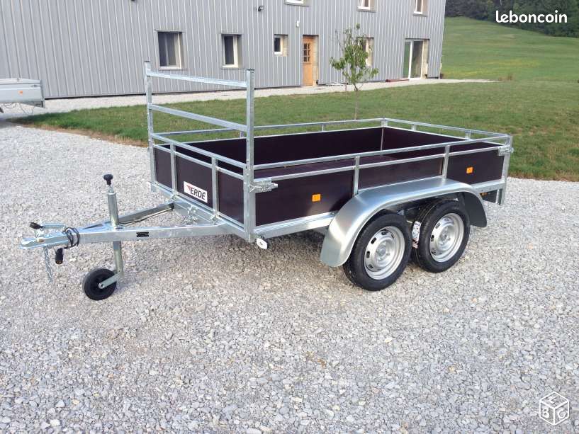 Remorque 2 Essieux Basculante 750 Kg DESTOCKAGE (image 1)