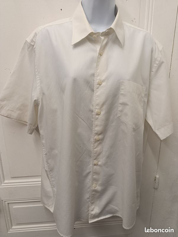 Chemisette Devred - Taille XL - Manches Courtes - 100% Coton Beige - Neuf Sans étiquettes