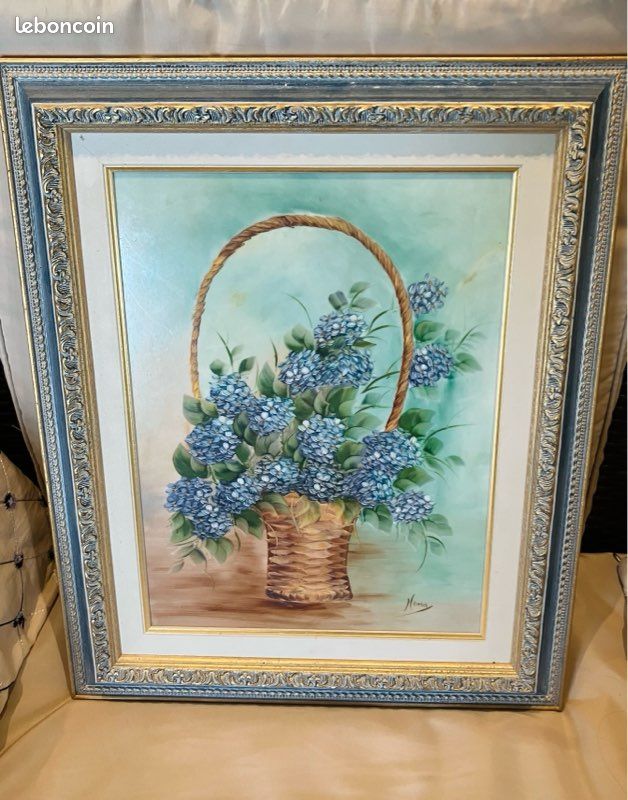 Tableau Porcelaine Peinture à l’Huile - Fleurs (image 3)