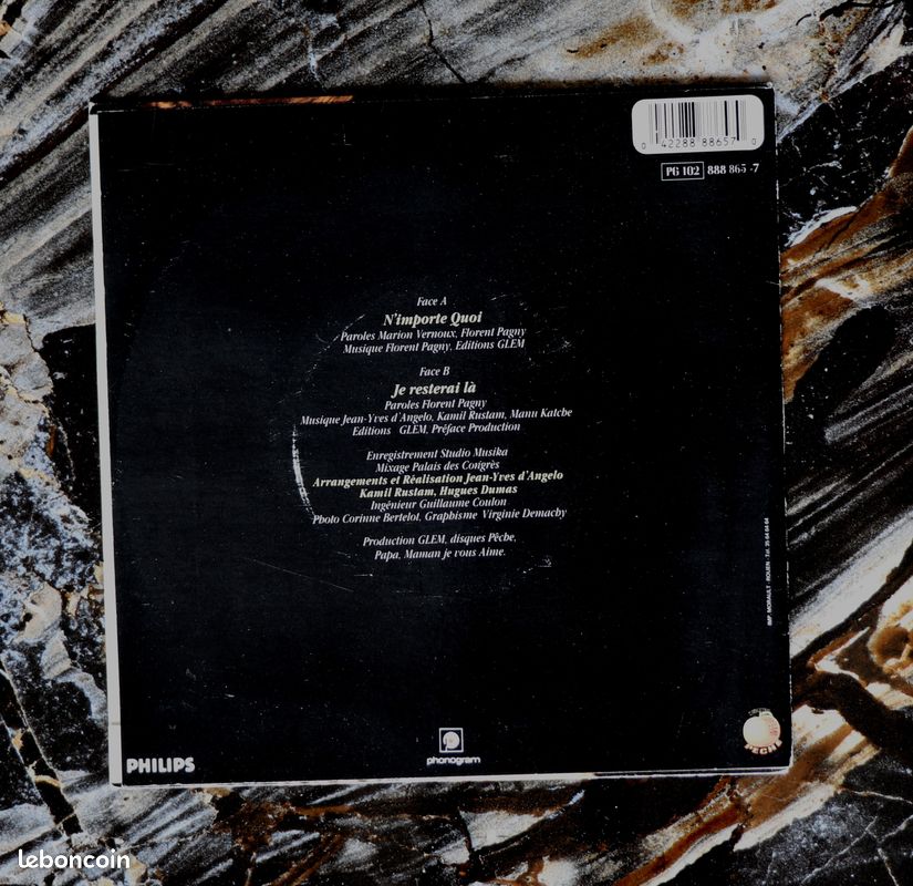 Florent PAGNY « N’importe quoi » Disque comme neuf Vinyle 45 Tours 2 titres 1987 en excellent état VG++/M réf n°40 (image 3)