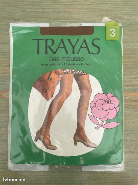 Bas Nylon Raytex Vintage - Taille 4, Extra Fin, Marron - 1er Choix (Neuf)