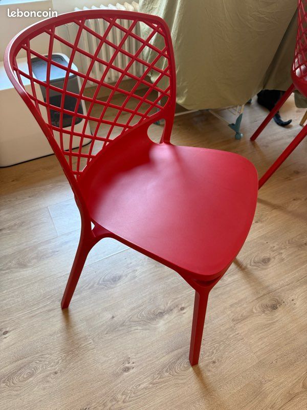 6 Chaises calligaris rouges (image 1)