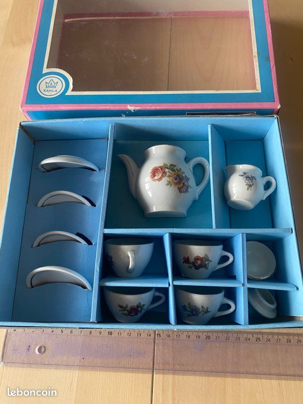 DOLLHOUSES SERVICE DE DINETTE POUPEE FAIENCE ANCIENNE LES