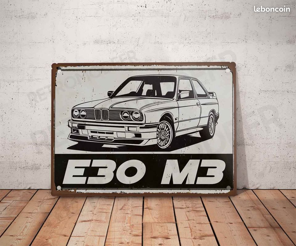 Plaque métal vintage BMW E30 M3 (image 1)