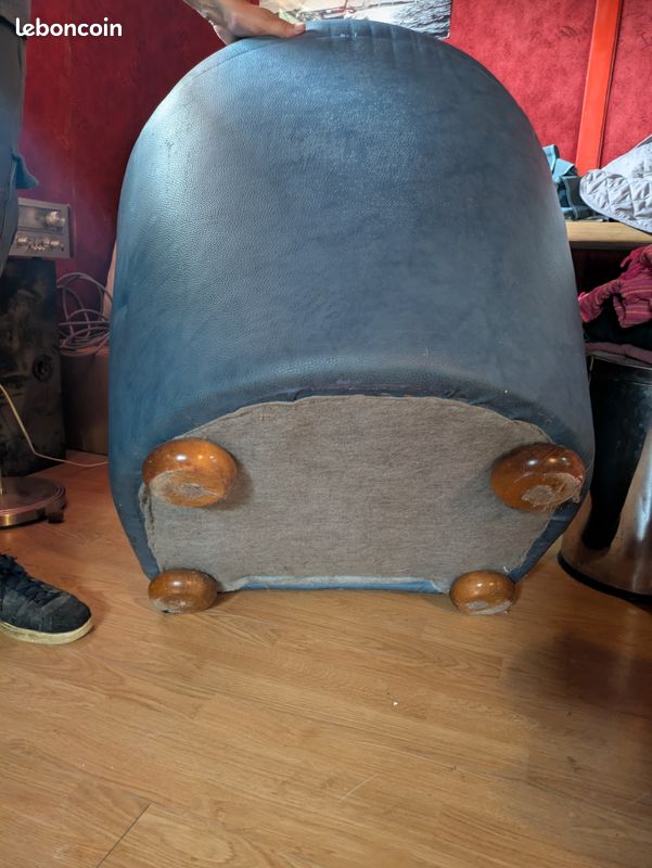 Fauteuils cuir bleu (image 3)