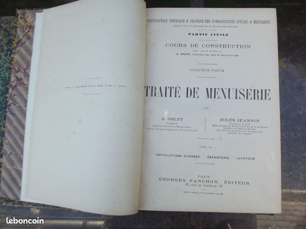 Traité de Menuiserie en 3 Tomes de 1898 (image 8)