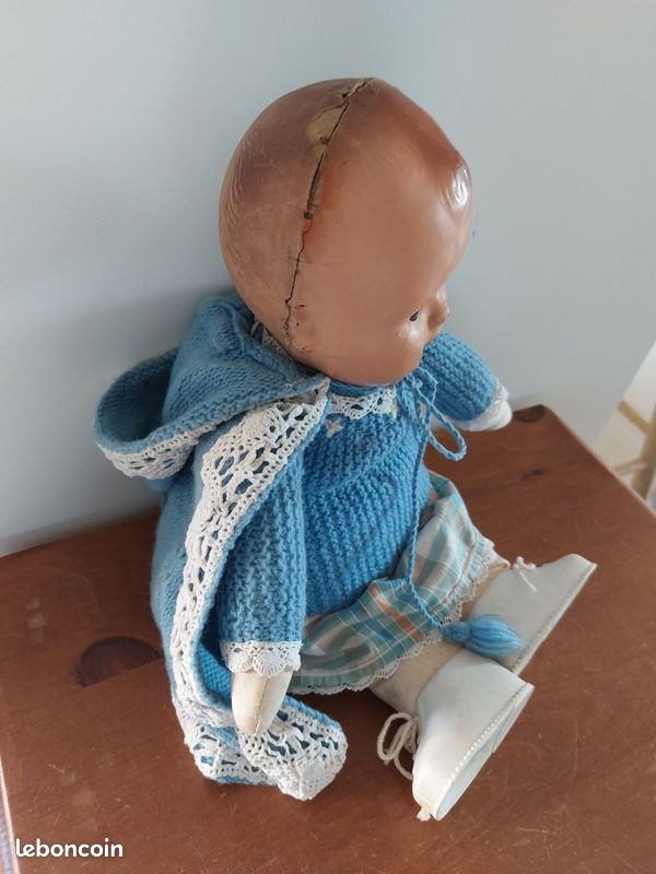 ANCIENNE MAROTTE TÊTE à chapeau mannequin papier mâché 19 antique head