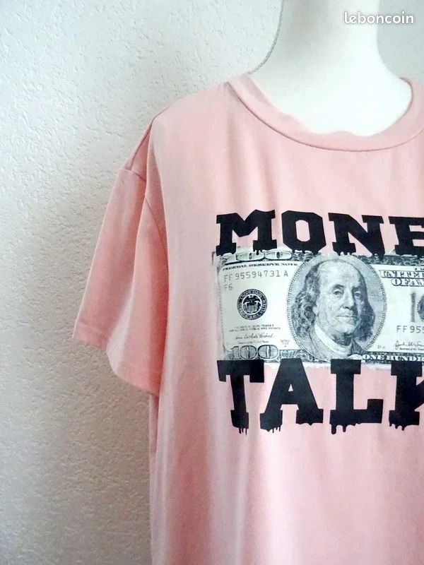 T-shirt en coton rose pastel Mafiacore Gangstacore Y2K - M à XL (image 2)