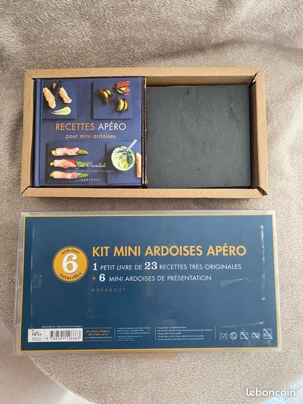 Kit 6 mini ardoises apéro avec livre de recettes – Neuf en boîte d’origine (image 4)