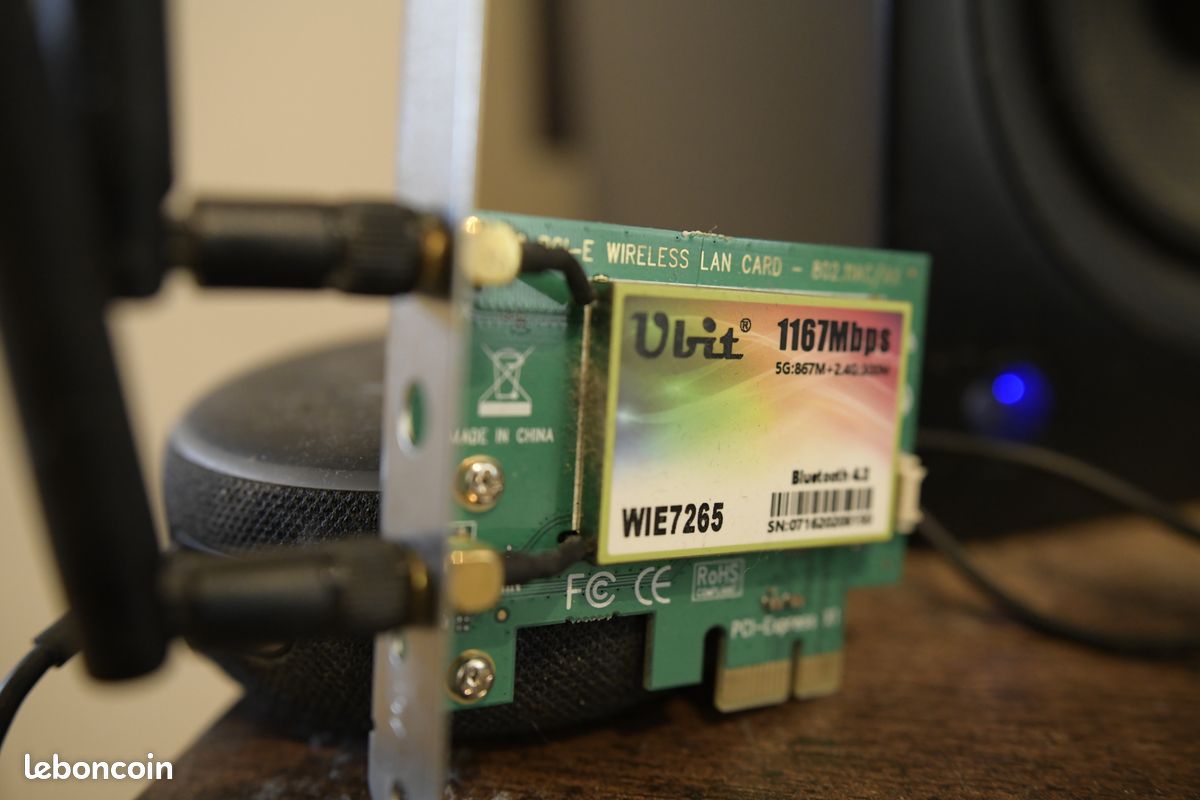 Carte WiFi PCIe Ubit WIE7265 – WiFi AC 1200 / Bluetooth 4.2 – 2 antennes (image 4)
