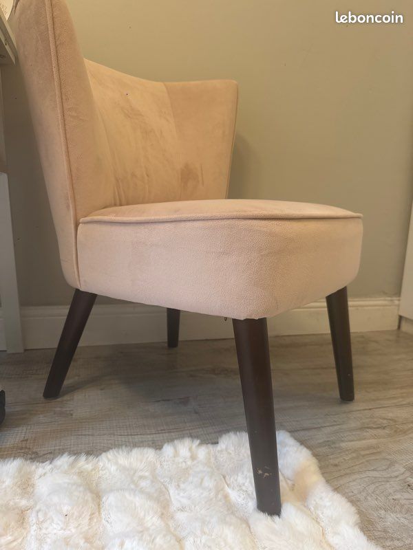Chaise/Fauteuil Rose Pâle très bon état (image 6)