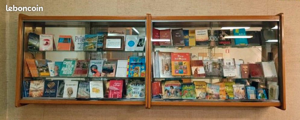 Bibliothèque Murale Vintage XL – Design 60s, Miroir & Vitrine (image 4)