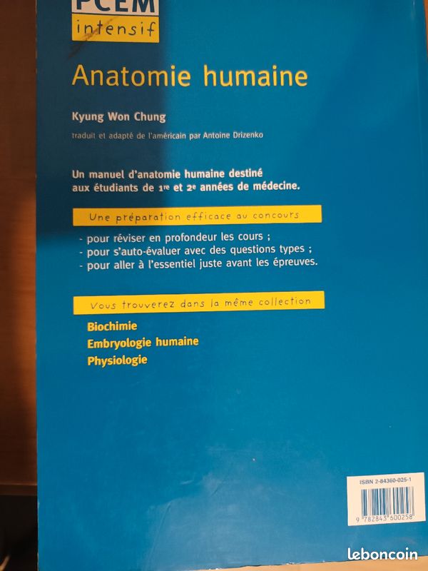 PCEM Intensif anatomie humaine kyung won chung (image 2)
