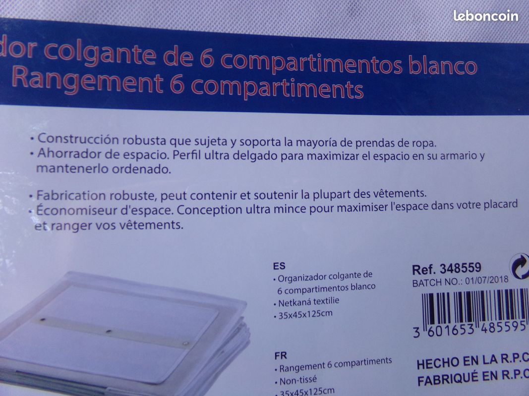 Penderie, rangement 6 compartiments neuf, robuste (image 2)