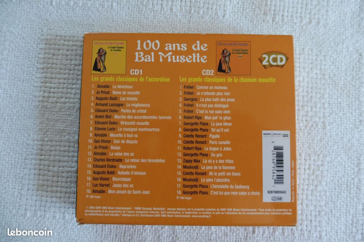 2 CD 100 ans de BAL MUSETTE - Les Grands Classiques de l'Accordéon et de la Chanson Musette - cig13 (image 2)