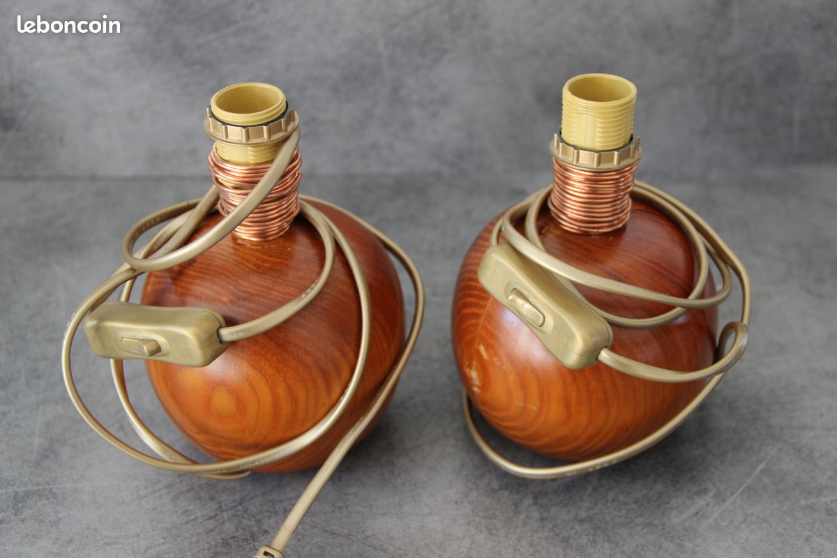 Pied de lampe bois massif (image 3)